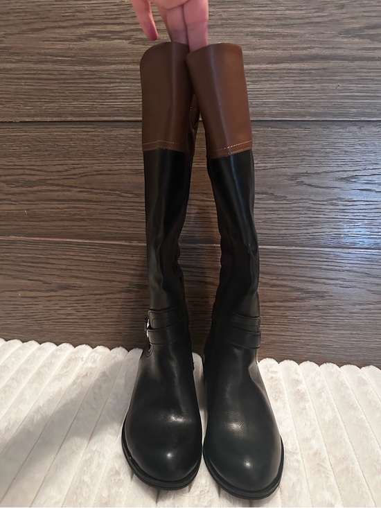 St. John's Bay Shoes - St. John's Bay Black and Brown Over-the-Knee Riding Boots